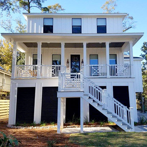 Elevated Custom Home in Flood Zone, built by West Custom Homes in Mandeville, LA